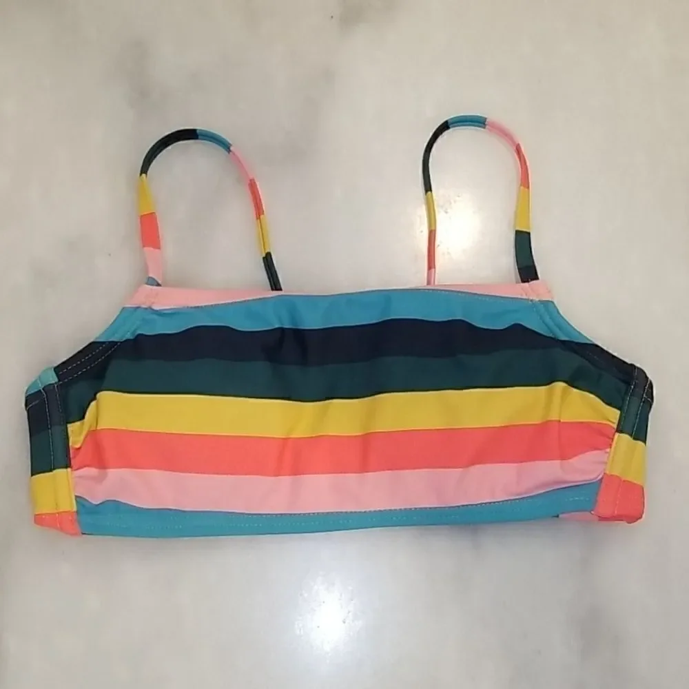 xhileration Swimwear Bathing Suit Bikini Top Striped Colorful Activewear